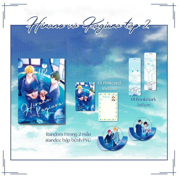 hirano và kagiura - tập 2 - tặng kèm bookmark hai mặt + postcard + random 1 trong 2 mẫu standee pvc bập bênh