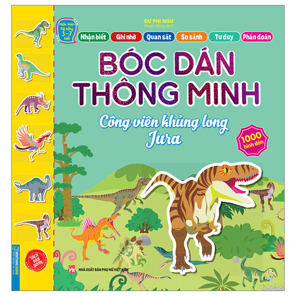 hoàn thiện kỹ năng 3-7 tuổi - bóc dán hình thông minh - công viên khủng long jura