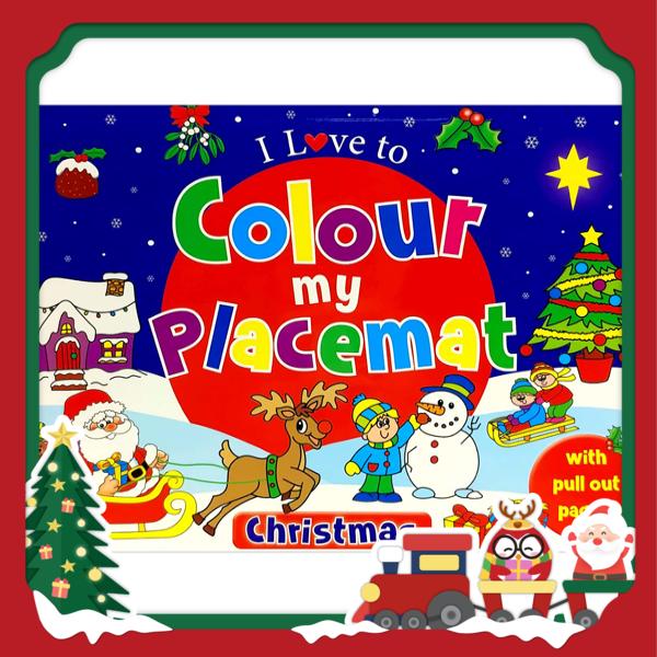 i love to colour my placemat - christmas (blue)