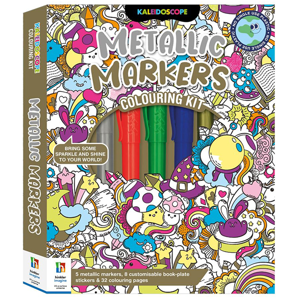 kaleidoscope colouring kit metallic markers