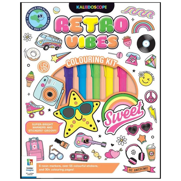 kaleidoscope colouring kit retro vibes