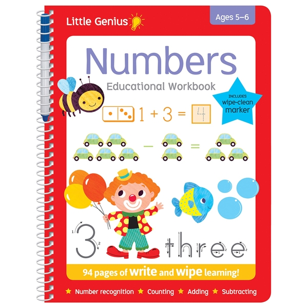 little genius write and wipe bind up - numbers