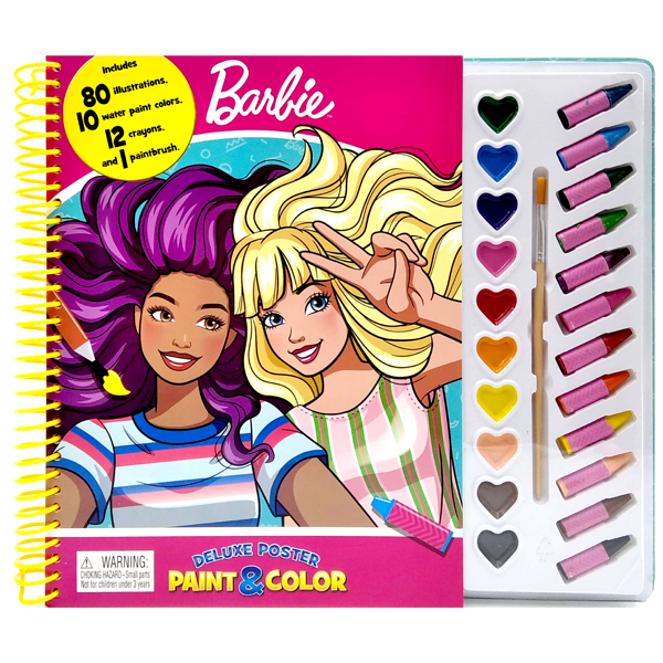 mattel barbie deluxe poster paint & color