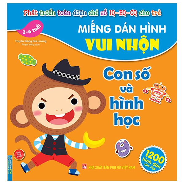 miếng dán hình vui nhộn - con số và hình học (2-6 tuổi)