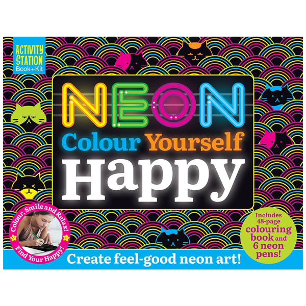 neon colour yourself happy (activity station book + kit)