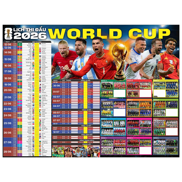 Poster Lịch Thi Đấu FIFA World Cup 2026