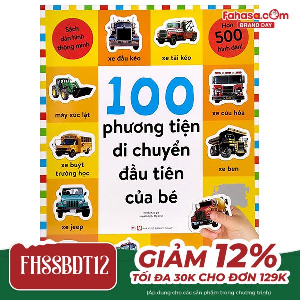 sách dán hình thông minh - 100 phương tiện di chuyển đầu tiên của bé