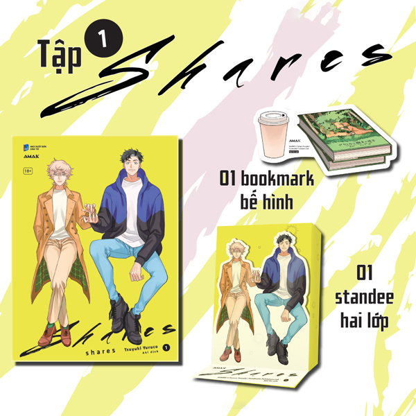 shares - tập 1 - tặng kèm bookmark bế hình + standee hai lớp