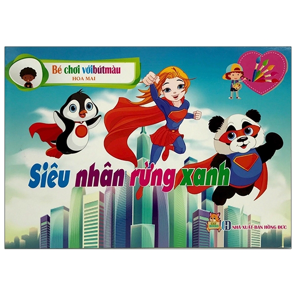 siêu nhân rừng xanh - bé chơi với bút màu