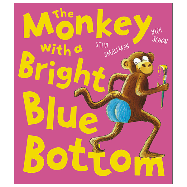 the monkey with a bright blue bottom