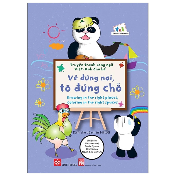 truyện tranh song ngữ việt - anh cho bé - drawing in the right places, coloring in the right spaces - vẽ đúng nơi, tô đúng chỗ