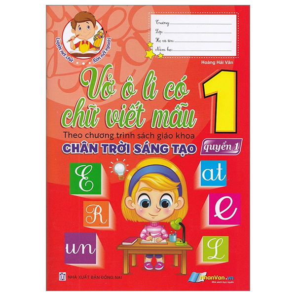 vở ô li có chữ viết mẫu 1 - tập 1 (chân trời)